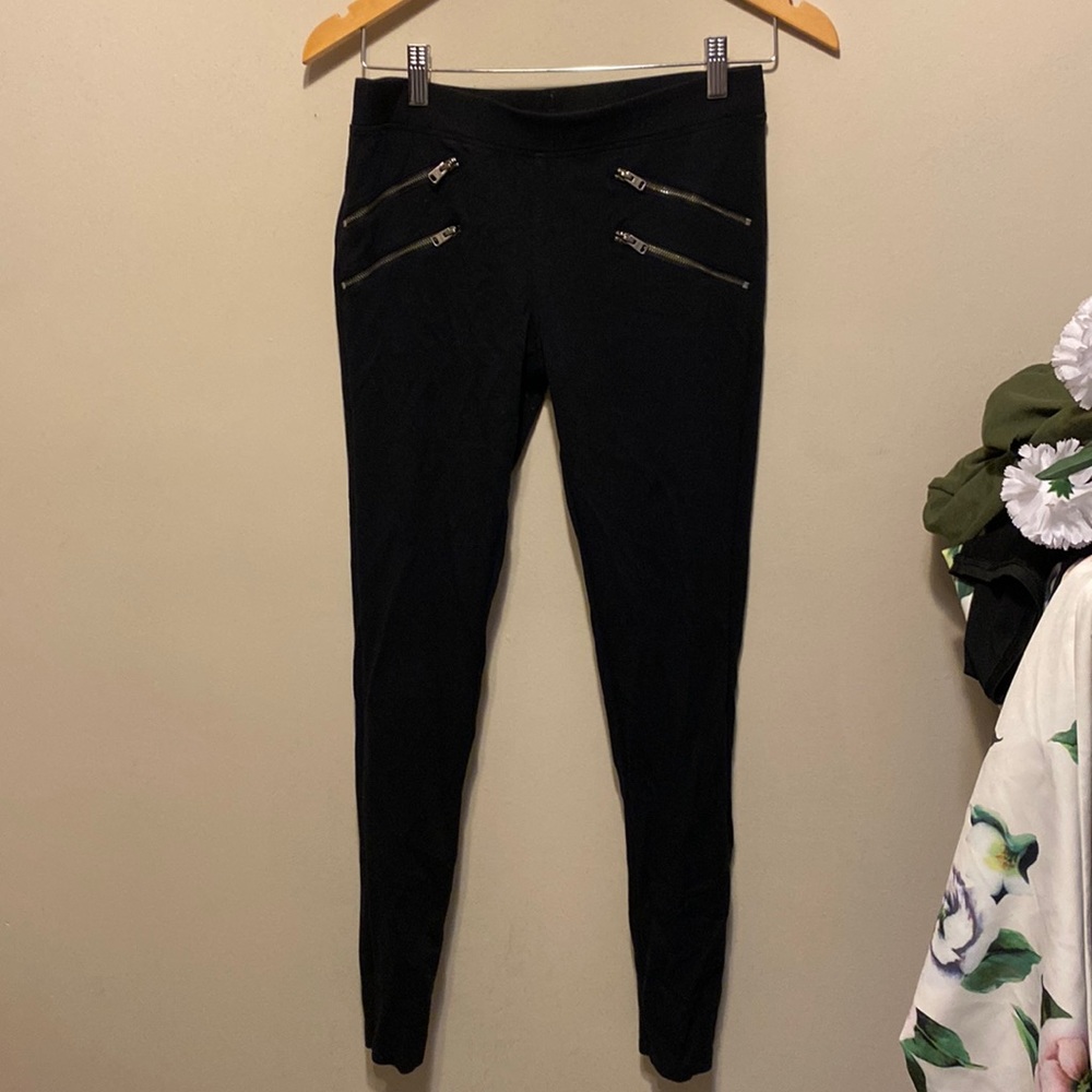 Express Stretch Black Zipper Pants/Leggings